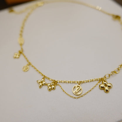 [Vintora]BLOOMING SUPPLE NECKLACE BRASS
