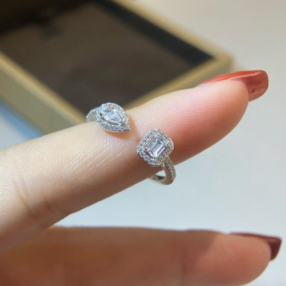 [Vintora]MY TWIN TOI & MOI SILVER DIAMOND RING