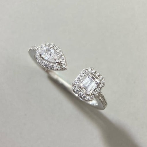 [Vintora]MY TWIN TOI & MOI SILVER DIAMOND RING