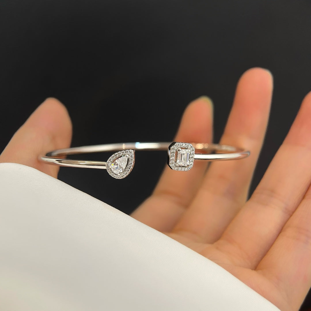 [Vintora]JONC FLEX MY TWIN TOI & MOI SILVER DIAMOND BRACELET