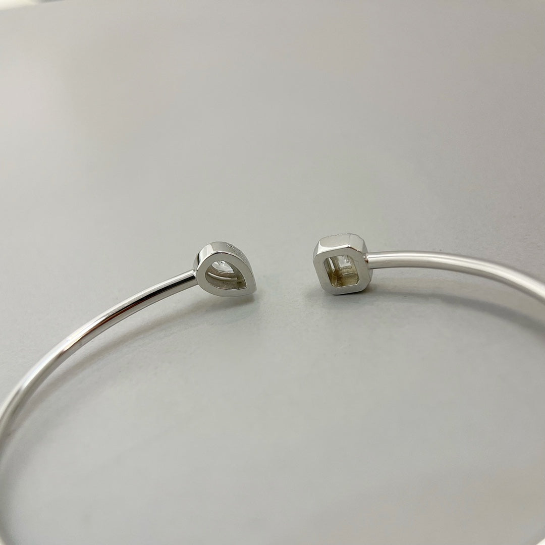 [Vintora]JONC FLEX MY TWIN TOI & MOI SILVER DIAMOND BRACELET