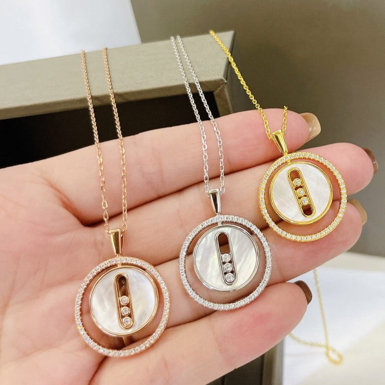 [Vintora]Demo MOVE MM NACRE BLANCHE DIAMOND NECKLACE