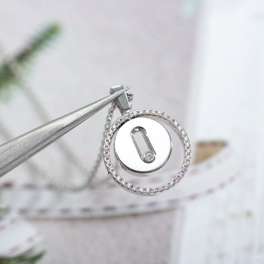 [Vintora]Demo MOVE PM NECKLACE SILVER DIAMOND