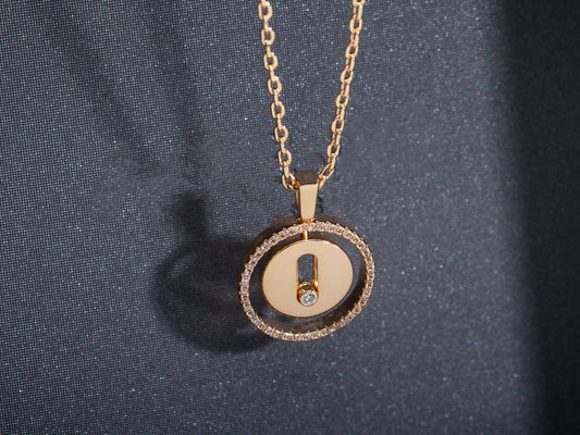 [Vintora]Demo MOVE PM NECKLACE PINK GOLD DIAMOND