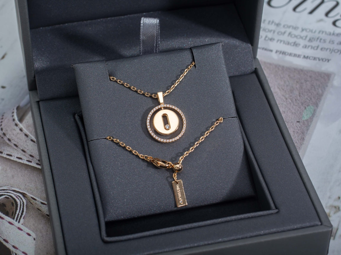[Vintora]Demo MOVE PM NECKLACE PINK GOLD DIAMOND