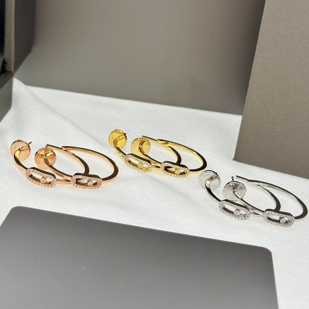 [Vintora]CREOLES MOVE UNO PM DIAMOND EARRINGS