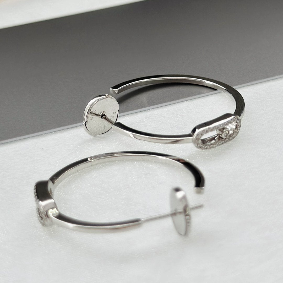 [Vintora]CREOLES MOVE UNO PM DIAMOND EARRINGS