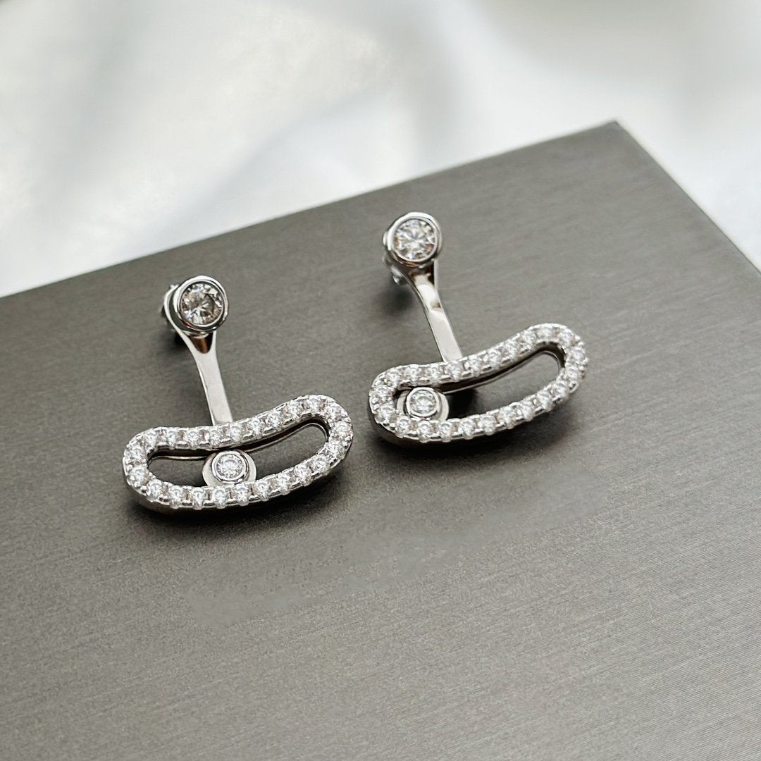 [Vintora]MOVE UNO SILVER DIAMOND EARRINGS