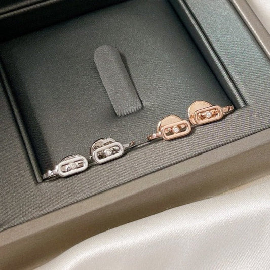 [Vintora]CREOLES MOVE UNO MINI 1 DIAMOND EARRINGS