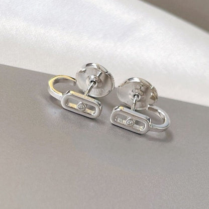 [Vintora]CREOLES MOVE UNO MINI 1 DIAMOND EARRINGS