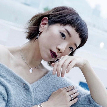[Vintora]Demo MOVE ARROW PINK GOLD DIAMOND EARRINGS