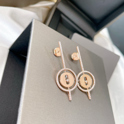 [Vintora]Demo MOVE ARROW PINK GOLD DIAMOND EARRINGS