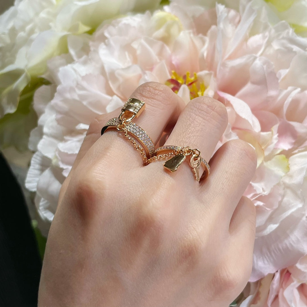 [Vintora]HM KELLY CLOCHETTE DOUBLE RING IN  WITH DIAMONDS