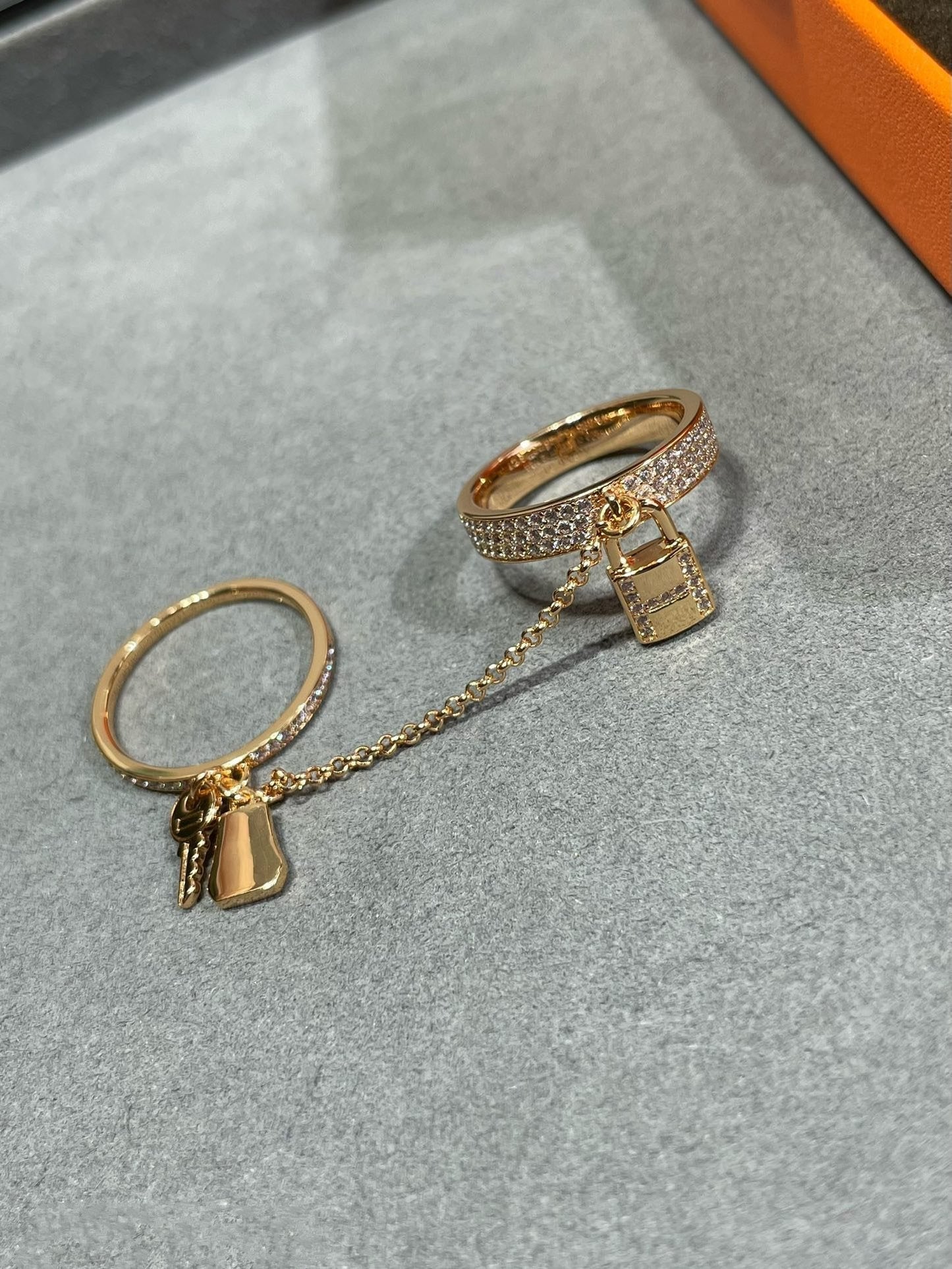 [Vintora]HM KELLY CLOCHETTE DOUBLE RING IN  WITH DIAMONDS