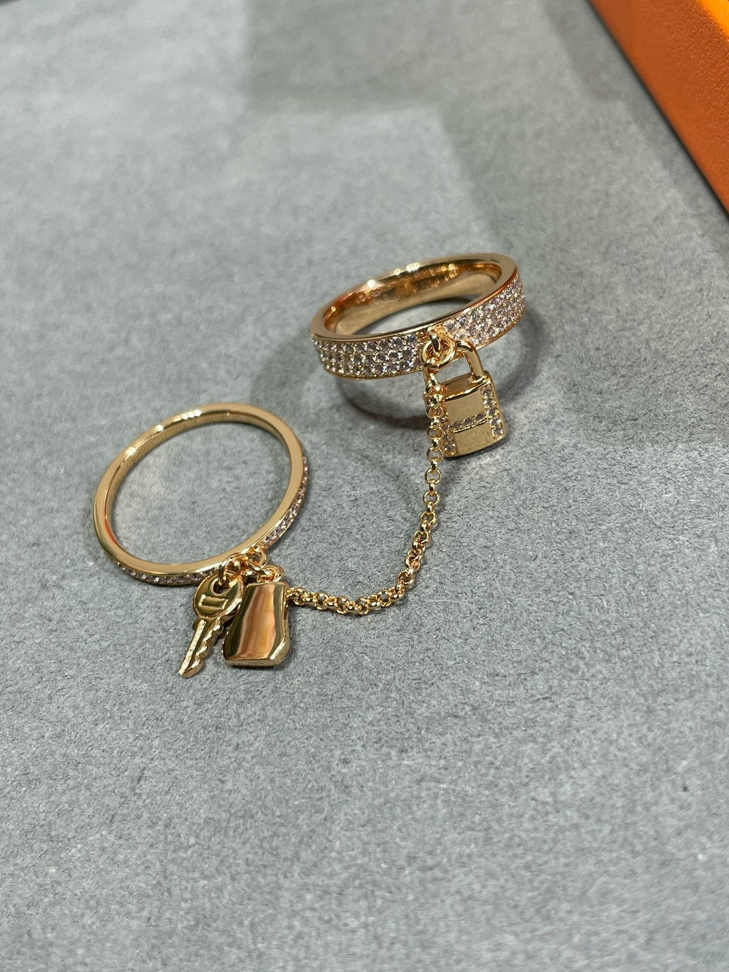 [Vintora]HM KELLY CLOCHETTE DOUBLE RING IN  WITH DIAMONDS