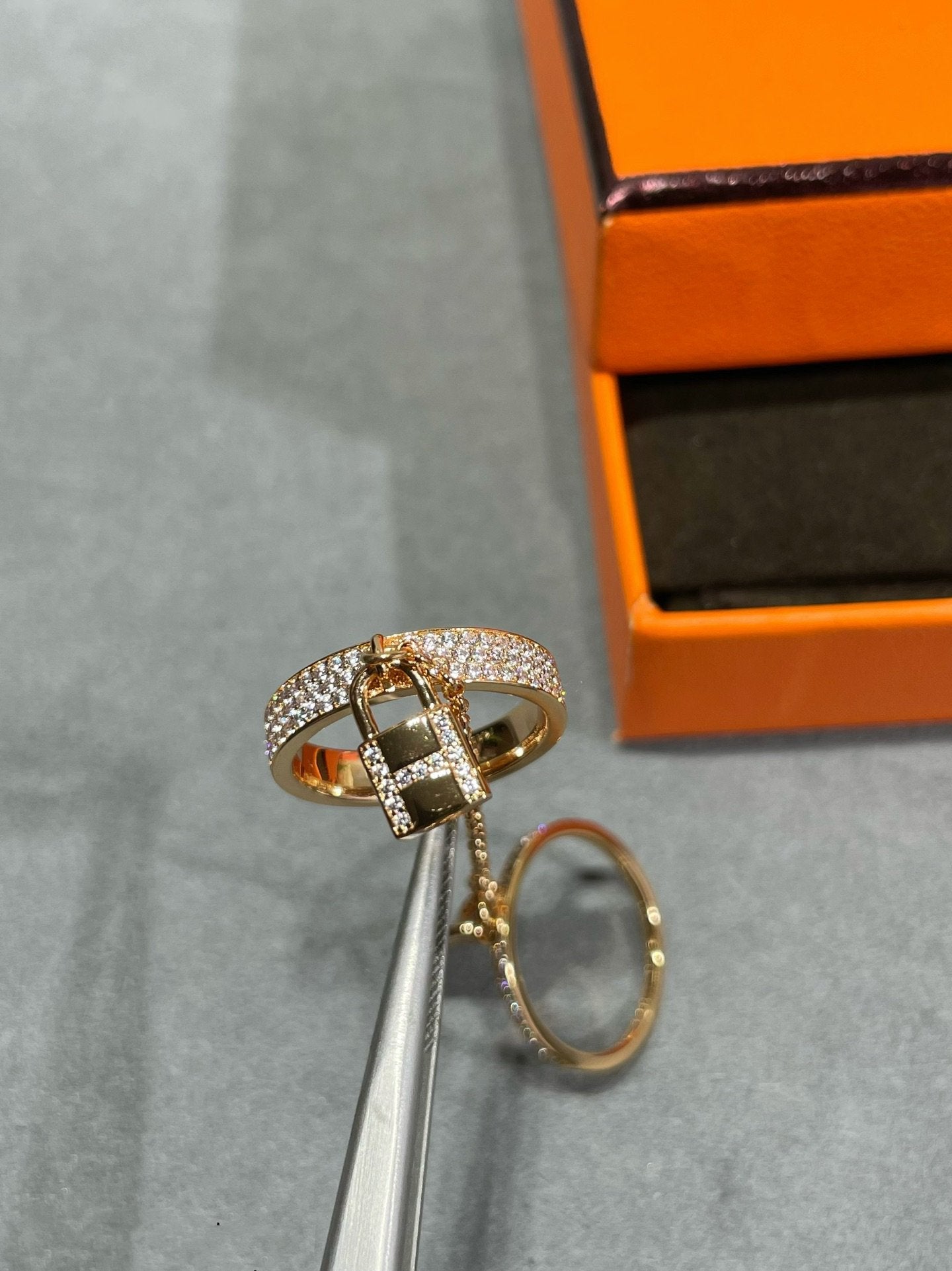 [Vintora]HM KELLY CLOCHETTE DOUBLE RING IN  WITH DIAMONDS