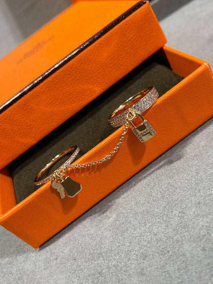 [Vintora]HM KELLY CLOCHETTE DOUBLE RING IN  WITH DIAMONDS