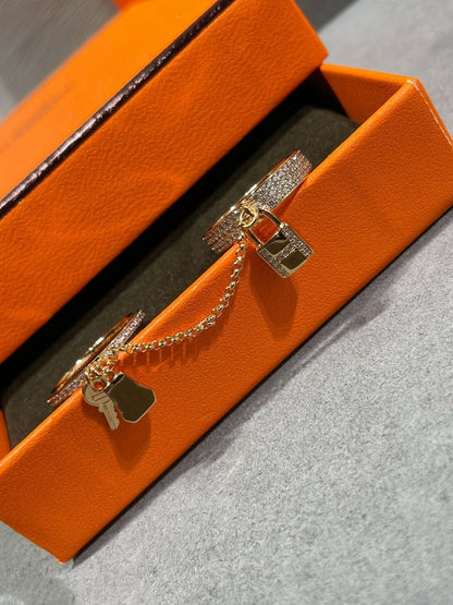[Vintora]HM KELLY CLOCHETTE DOUBLE RING IN  WITH DIAMONDS