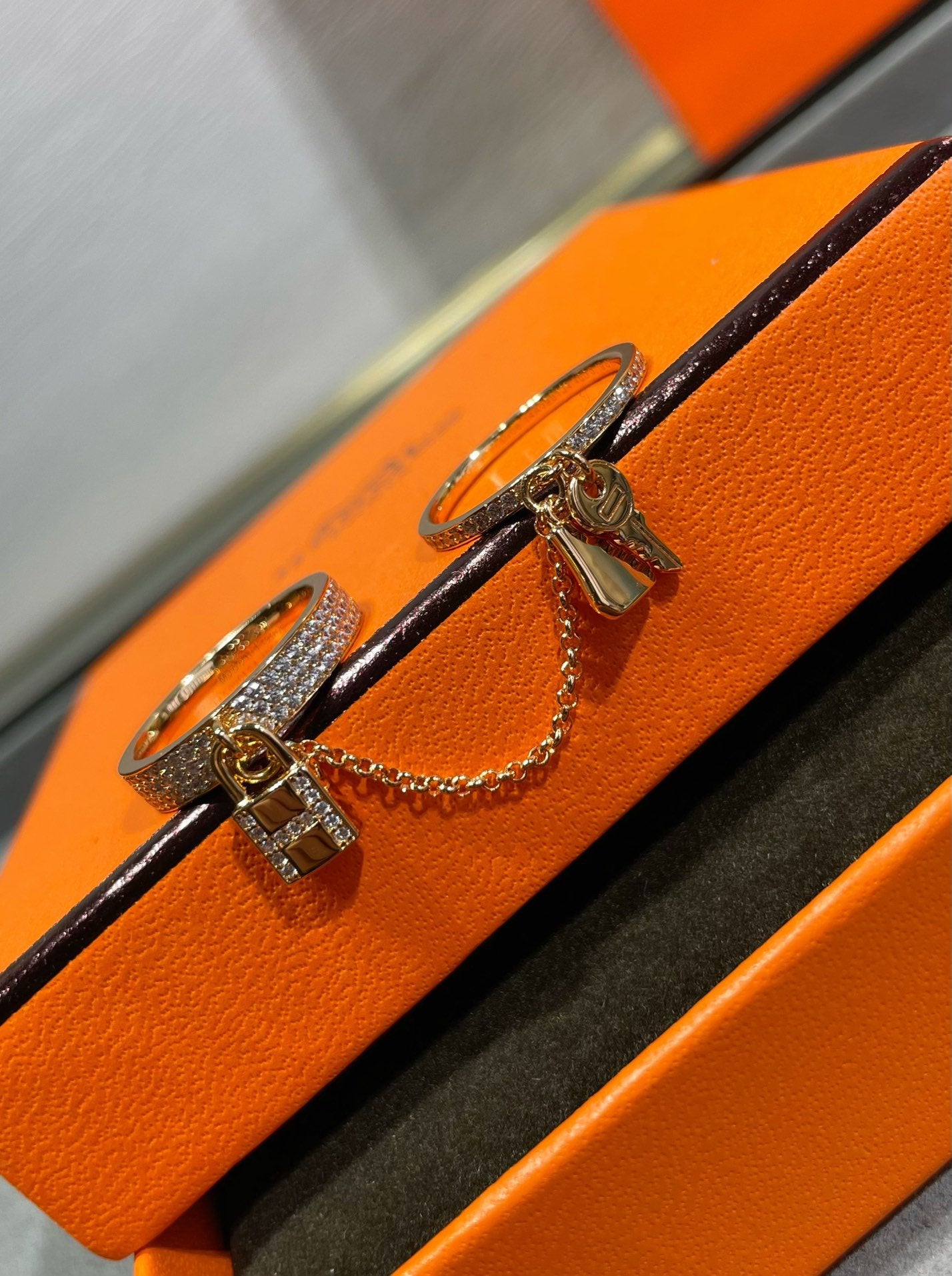 [Vintora]HM KELLY CLOCHETTE DOUBLE RING IN  WITH DIAMONDS