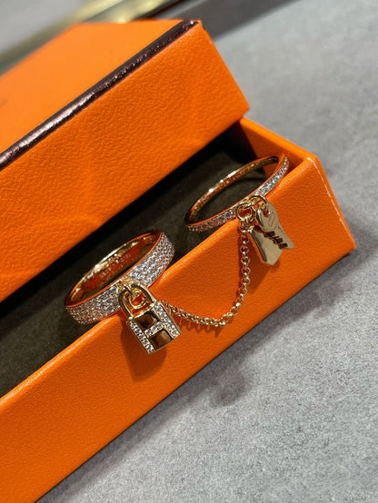 [Vintora]HM KELLY CLOCHETTE DOUBLE RING IN  WITH DIAMONDS