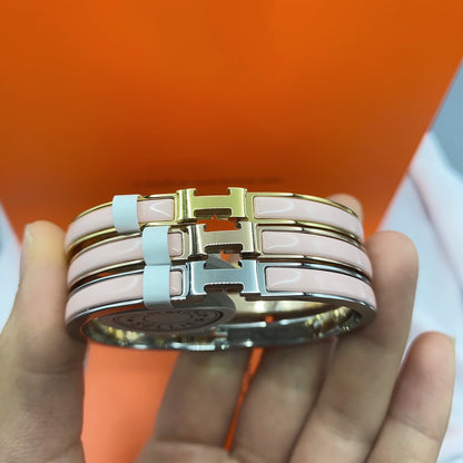 [Vintora]CLASSIC HM CLIC  PINK 8MM ENAMEL BRACELET