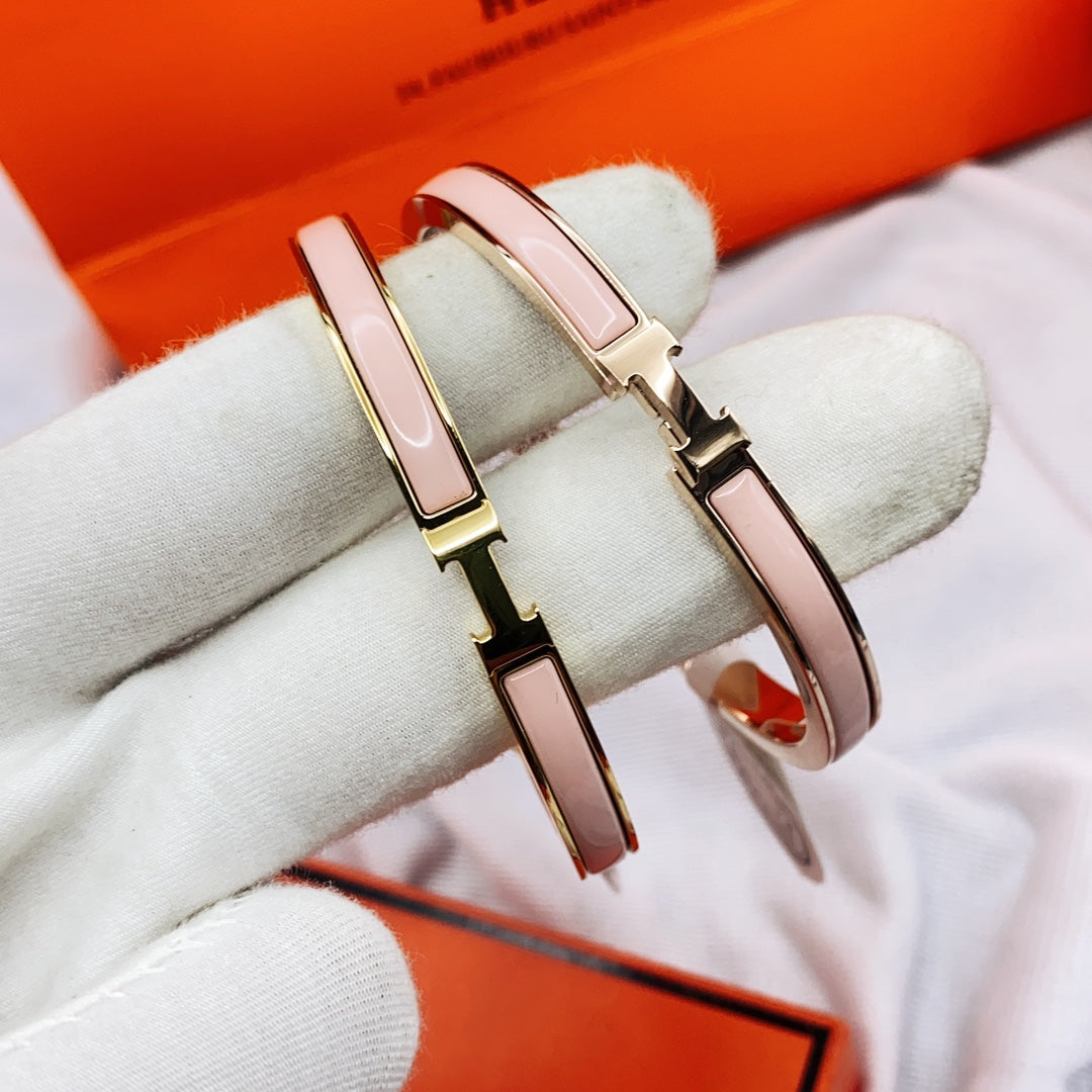 [Vintora]CLASSIC HM CLIC  PINK 8MM ENAMEL BRACELET
