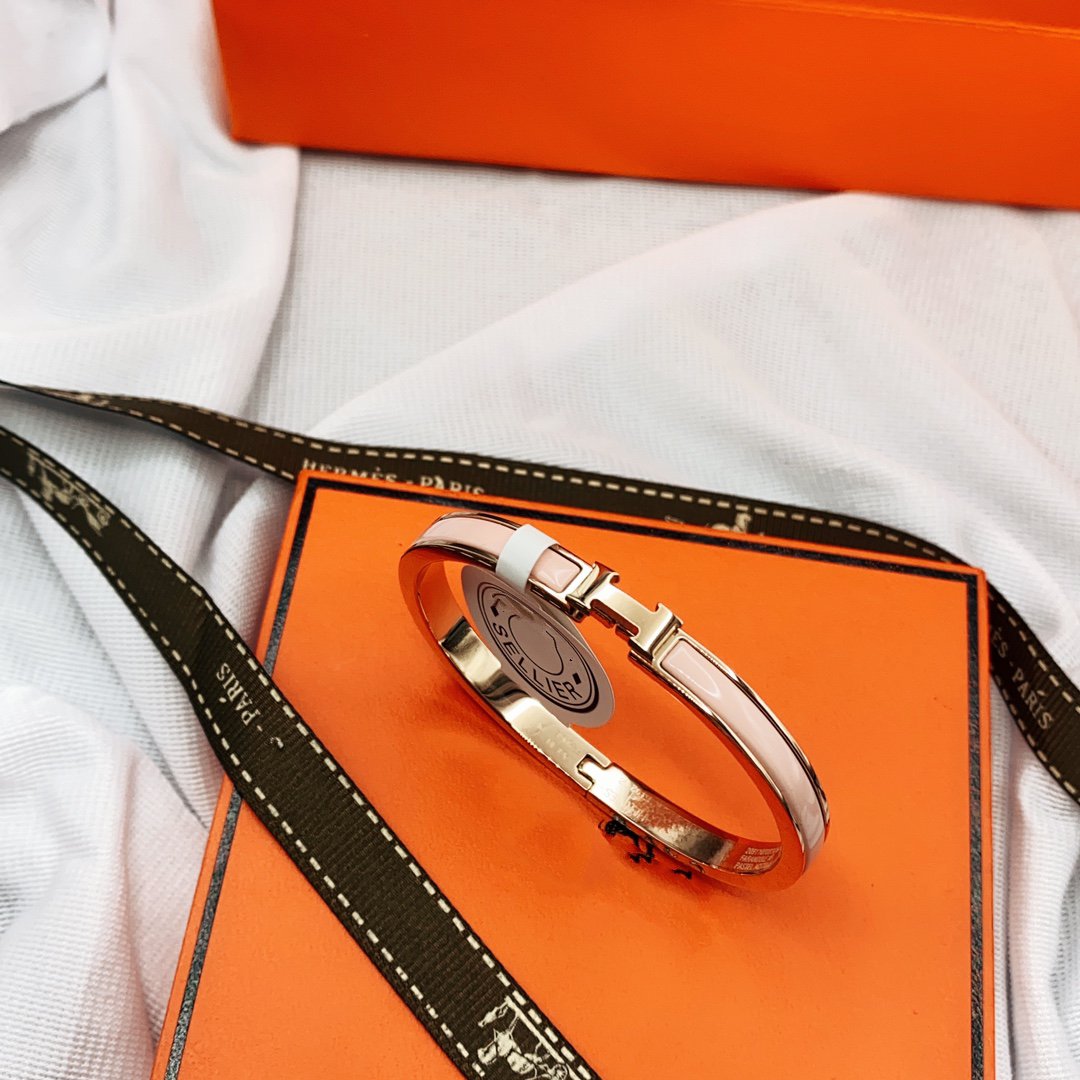 [Vintora]CLASSIC HM CLIC  PINK 8MM ENAMEL BRACELET