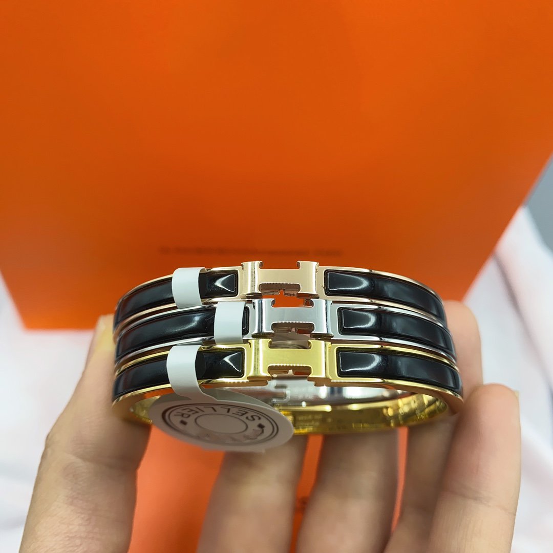 [Vintora]CLASSIC HM CLIC BLACK 8MM ENAMEL BRACELET