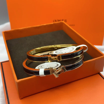 [Vintora]CLASSIC HM CLIC BLACK 8MM ENAMEL BRACELET