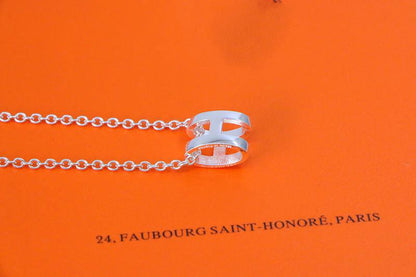 [Vintora]HM NECKLACE H LETTER OVAL SERIES