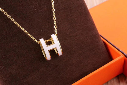 [Vintora]HM CLIC YELLOW ENAMEL GOLD NECKLACE