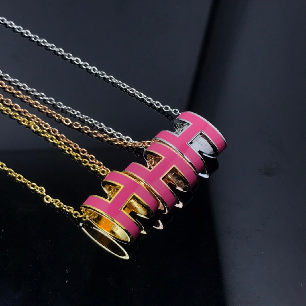 [Vintora]H NECKLACE PINK