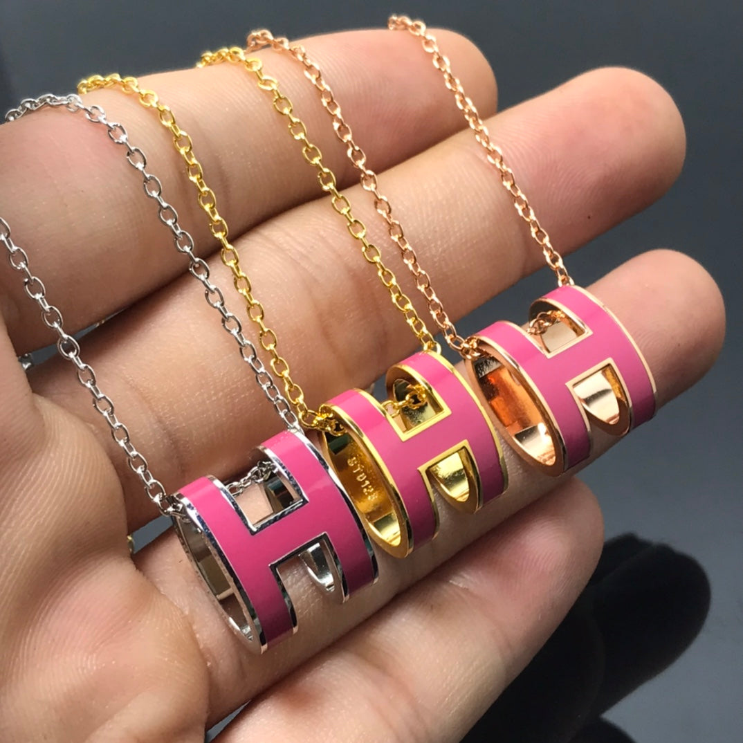 [Vintora]H NECKLACE PINK