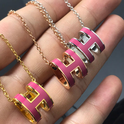 [Vintora]H NECKLACE PINK