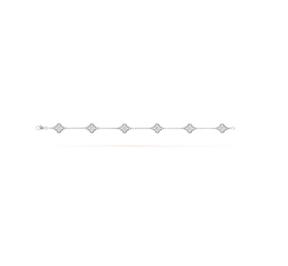[Vintora]CLOVER 6 MOTIF SILVER DIAMOND BRACELET