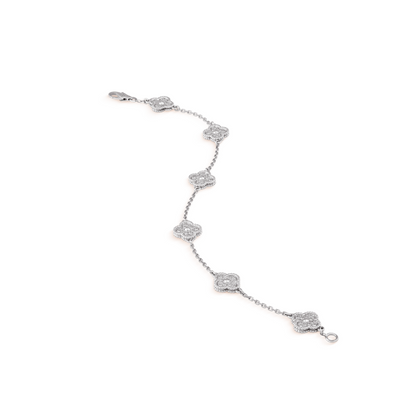[Vintora]CLOVER 6 MOTIF SILVER DIAMOND BRACELET