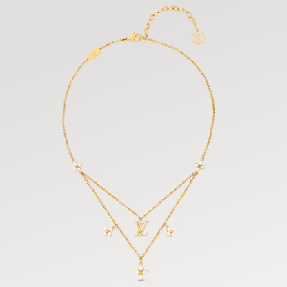 [Vintora]FLOWERGRAM GOLD MOP DOUBLE ROW NECKLACE