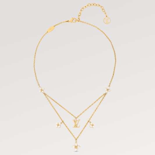 [Vintora]FLOWERGRAM GOLD MOP DOUBLE ROW NECKLACE