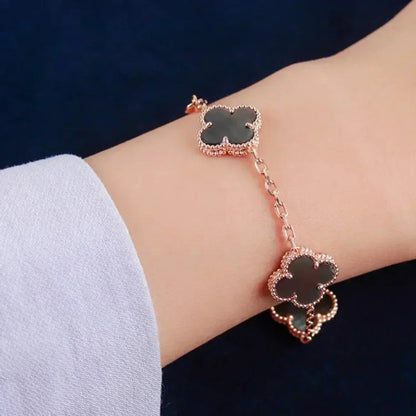 [Vintora] CLOVER 5 MOTIF GRAY MOP BRACELET COLLECTION