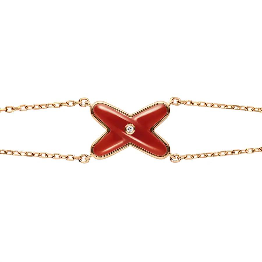 [Vintora]JEUX BRACELET CARNELIAN PINK GOLD 1 DIAMOND