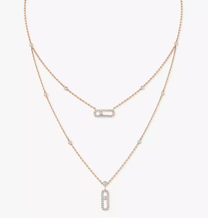 [Vintora]MS Double-Circle Full-Diamond Necklace