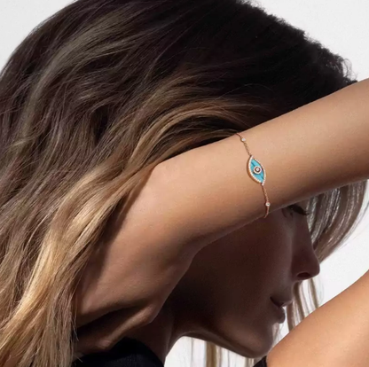 [Vintora]M LUCKY EYE TURQUOISE Vintora GOLD BRACELET