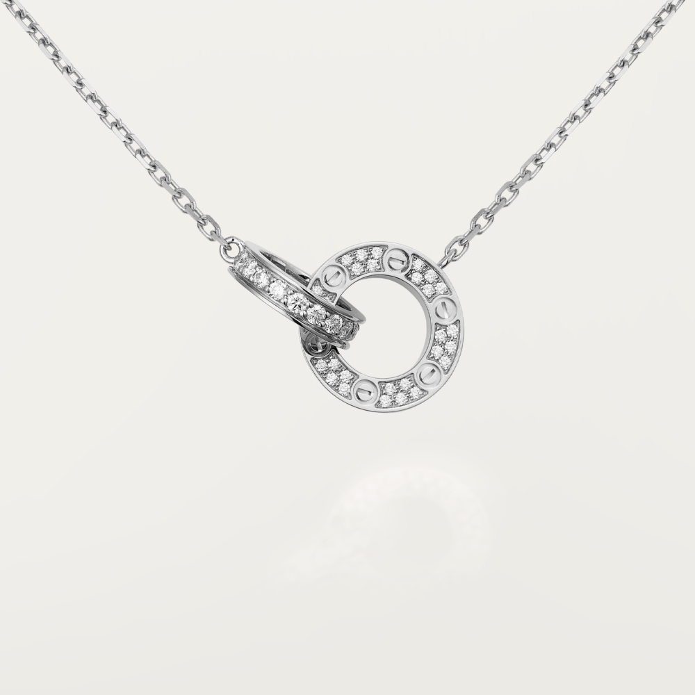 [Vintora]LOVE 7.6MM NECKLACE Vintora GOLD AND SILVER  FULL DIAMOND
