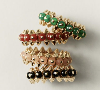 [Vintora]CLASH ELEGANT ROSE GOLD RING FEATURING NATURAL AGATE