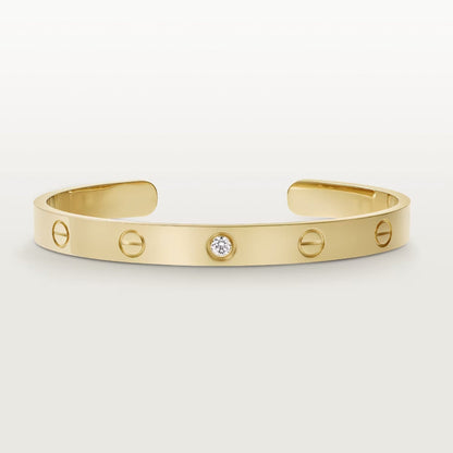 [Vintora]LOVE BRACELET 6.1MM 1 DIAMOND OPEN CUFF
