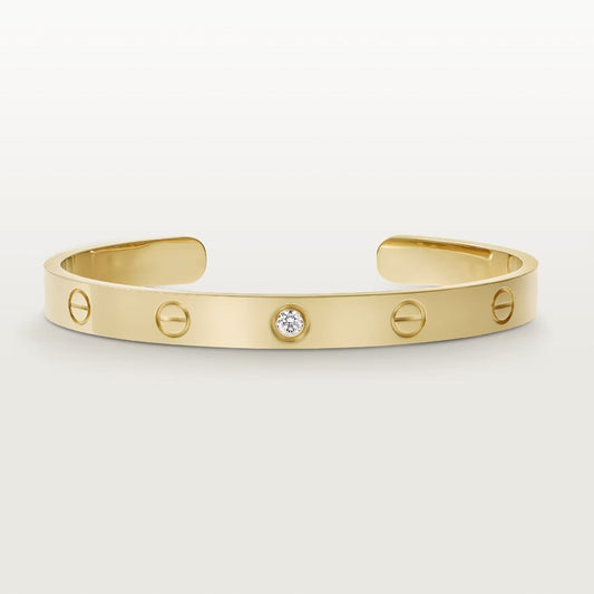 [Vintora]LOVE BRACELET 6.1MM 1 DIAMOND OPEN CUFF