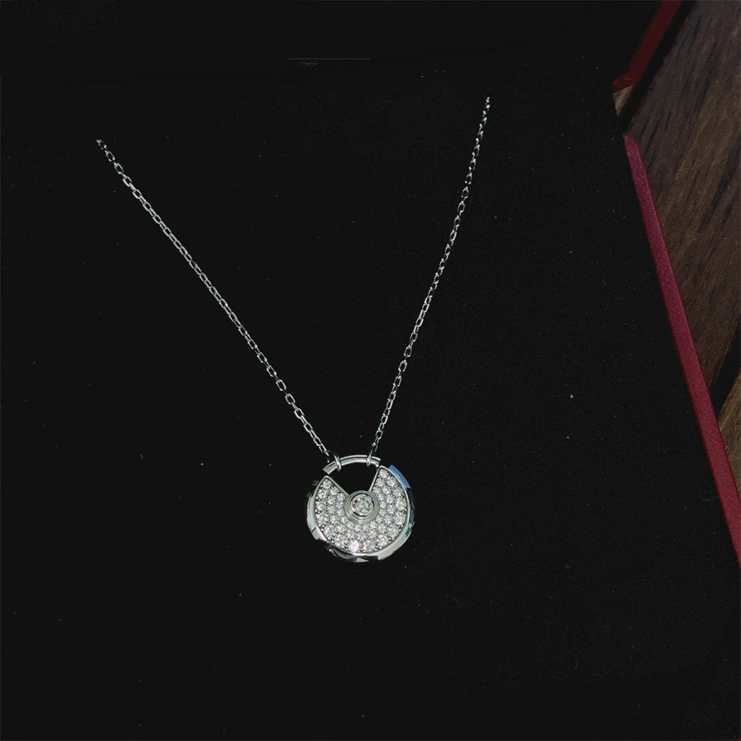 [Vintora]AMULETTE SILVER FULL DIAMOND NECKLACE
