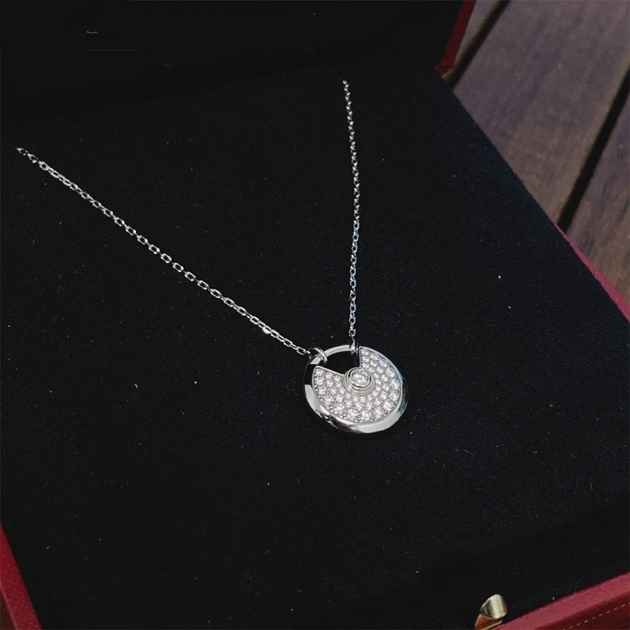 [Vintora]AMULETTE SILVER FULL DIAMOND NECKLACE