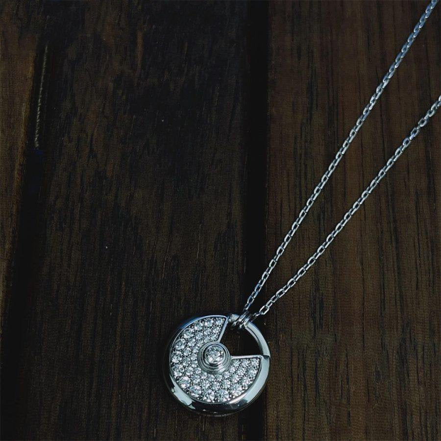 [Vintora]AMULETTE SILVER FULL DIAMOND NECKLACE