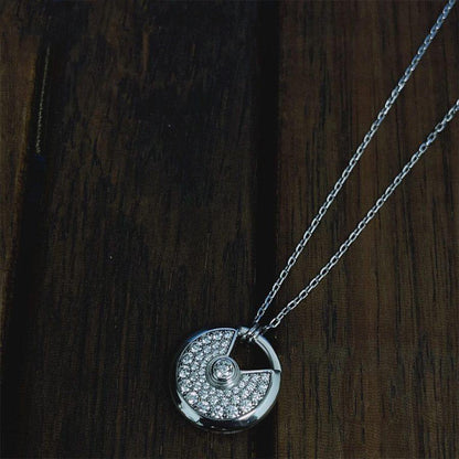 [Vintora]AMULETTE SILVER FULL DIAMOND NECKLACE
